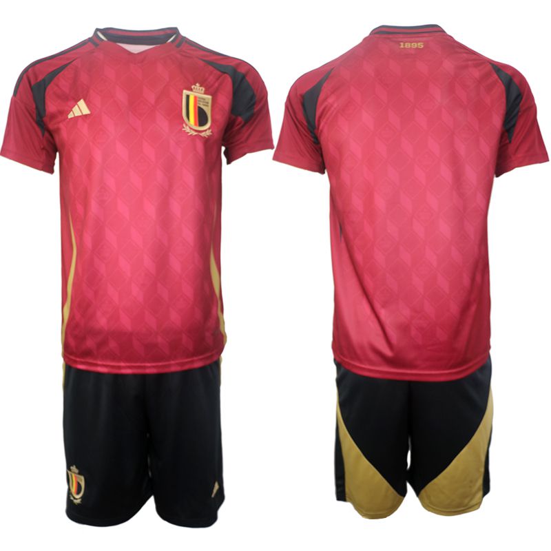 Men 2024-2025 Season Belgium home red Blank Soccer Jersey->belgium jersey->Soccer Country Jersey